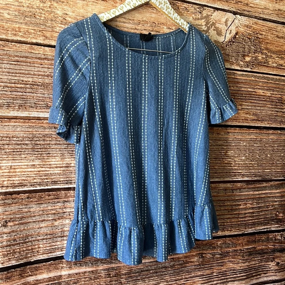W5 Blue Ruffle Top - Picture 3 of 3